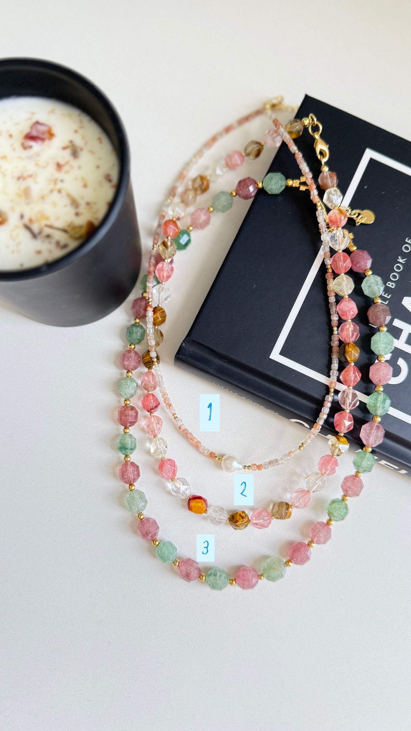 Collar piedras pingreen c/u