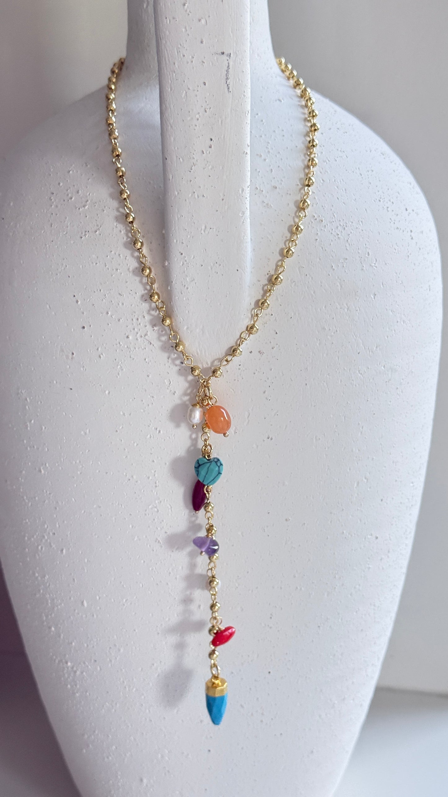 Cadena larga multicolor