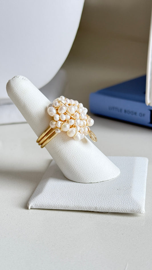 Anillo de Perlas hecho a mano Betania