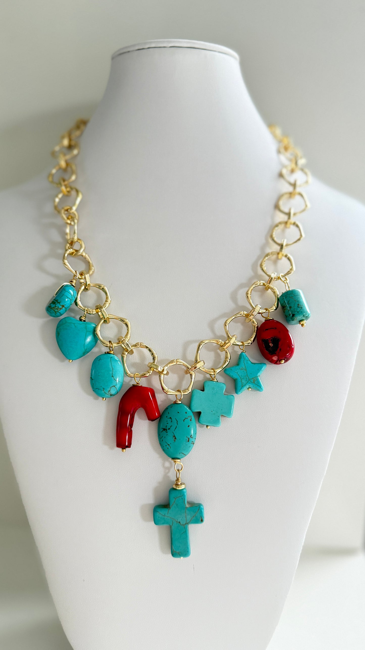 Collar Cruz Turquesa