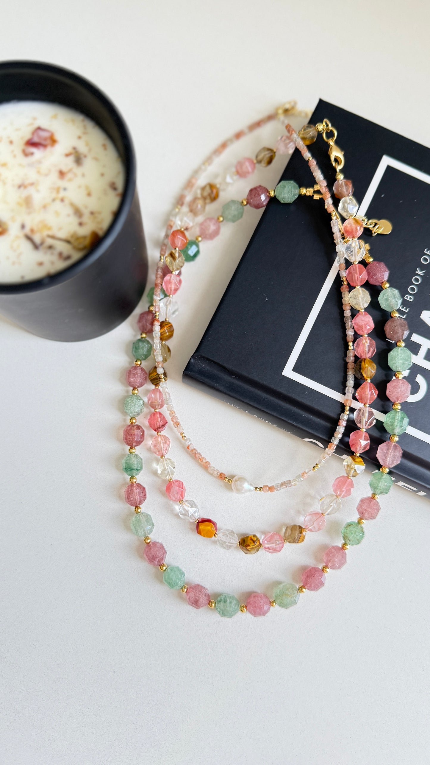 Collar piedras pingreen c/u