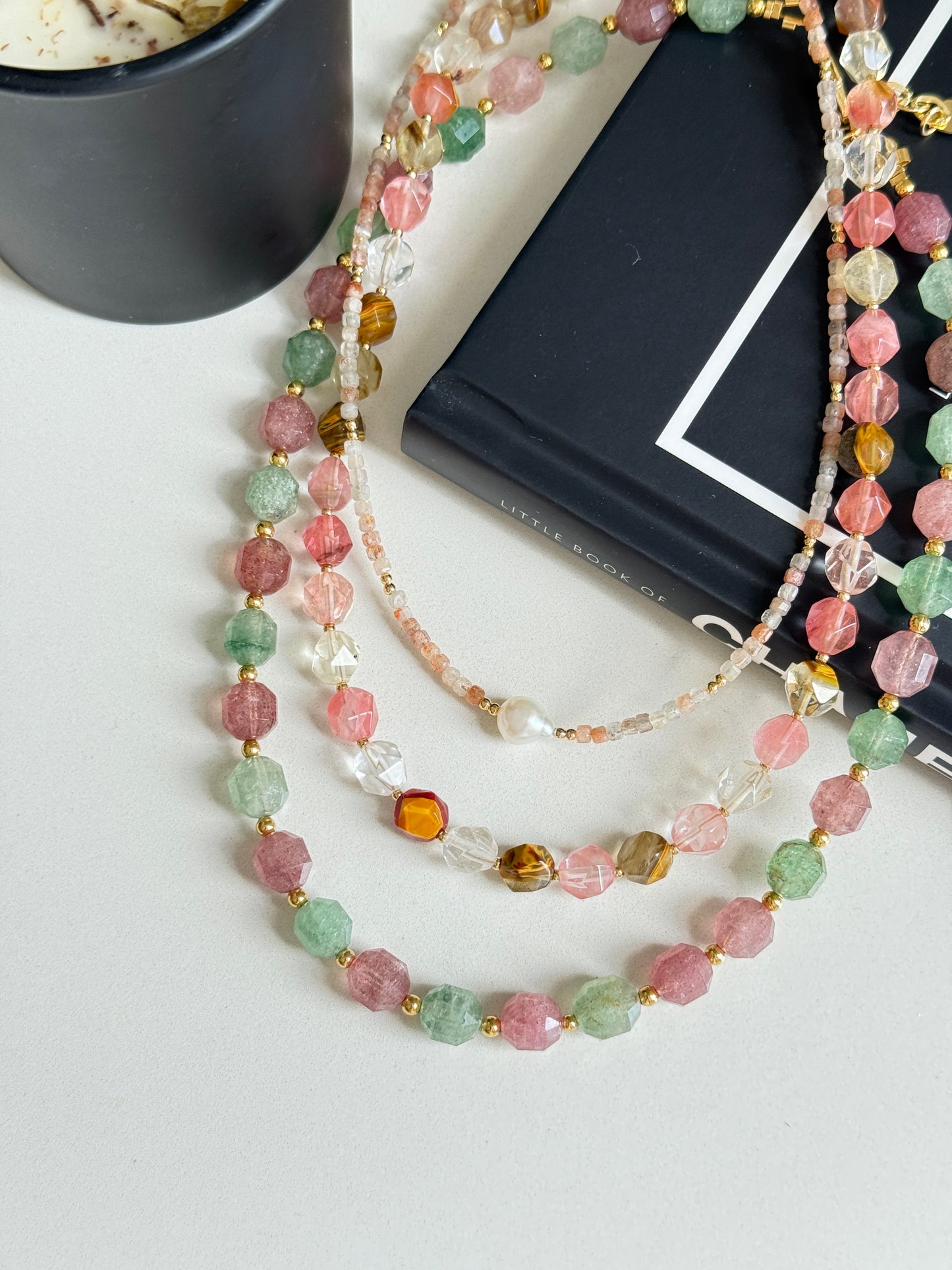 Collar piedras pingreen c/u