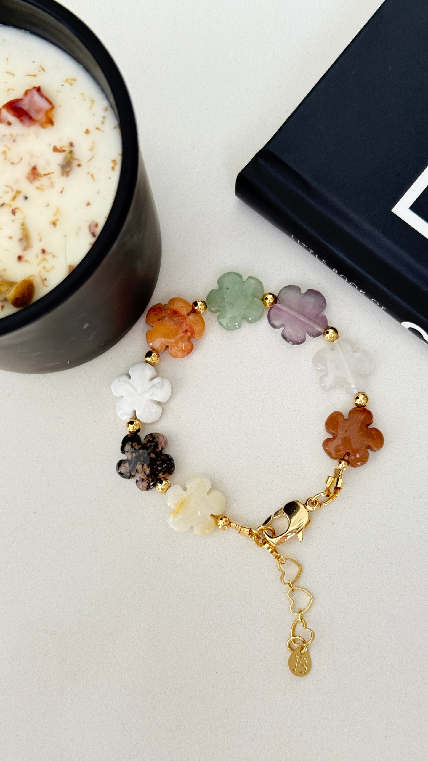 Pulsera Flores Mix Piedras Naturales