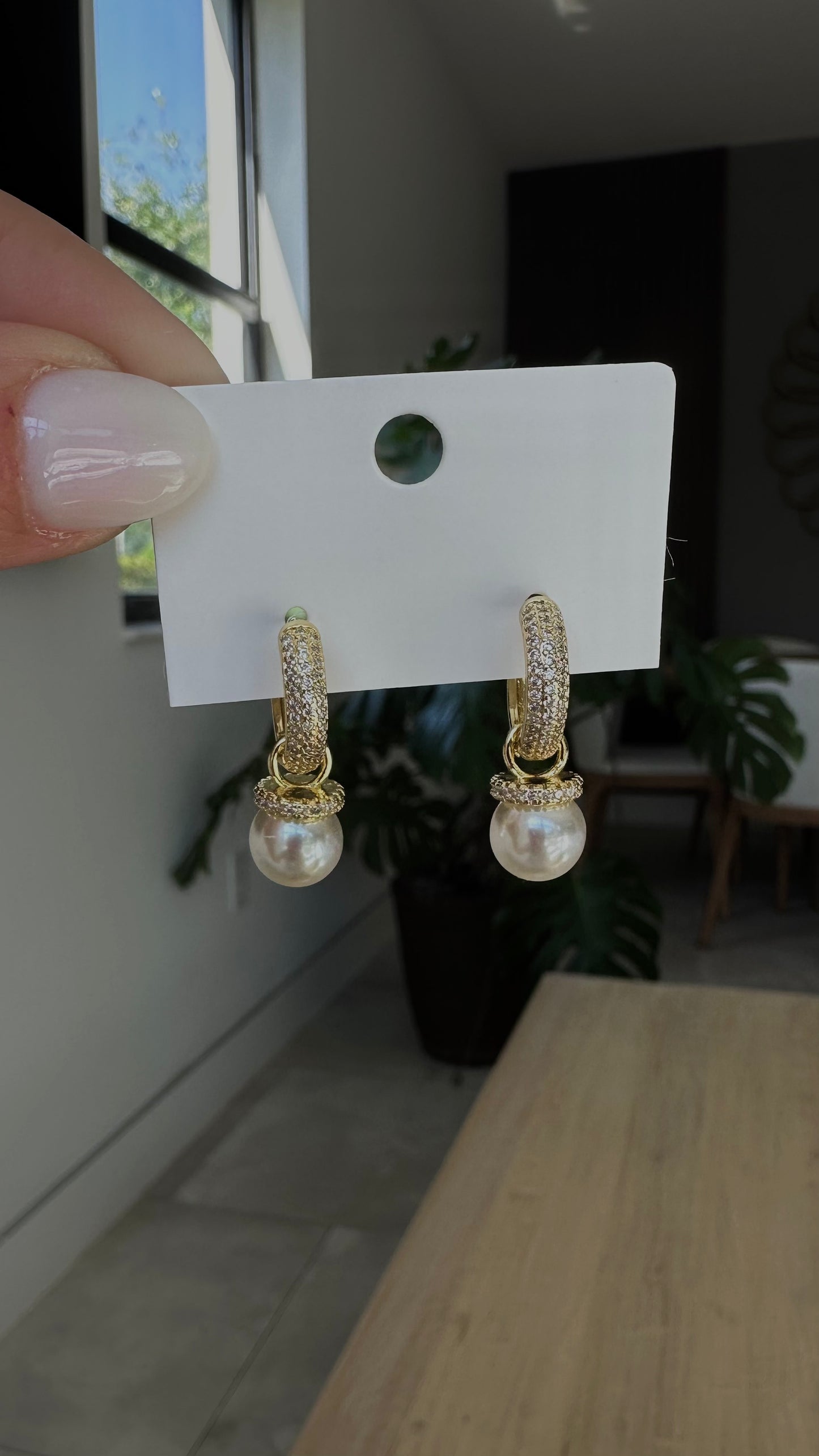 Aretes Perla dorada