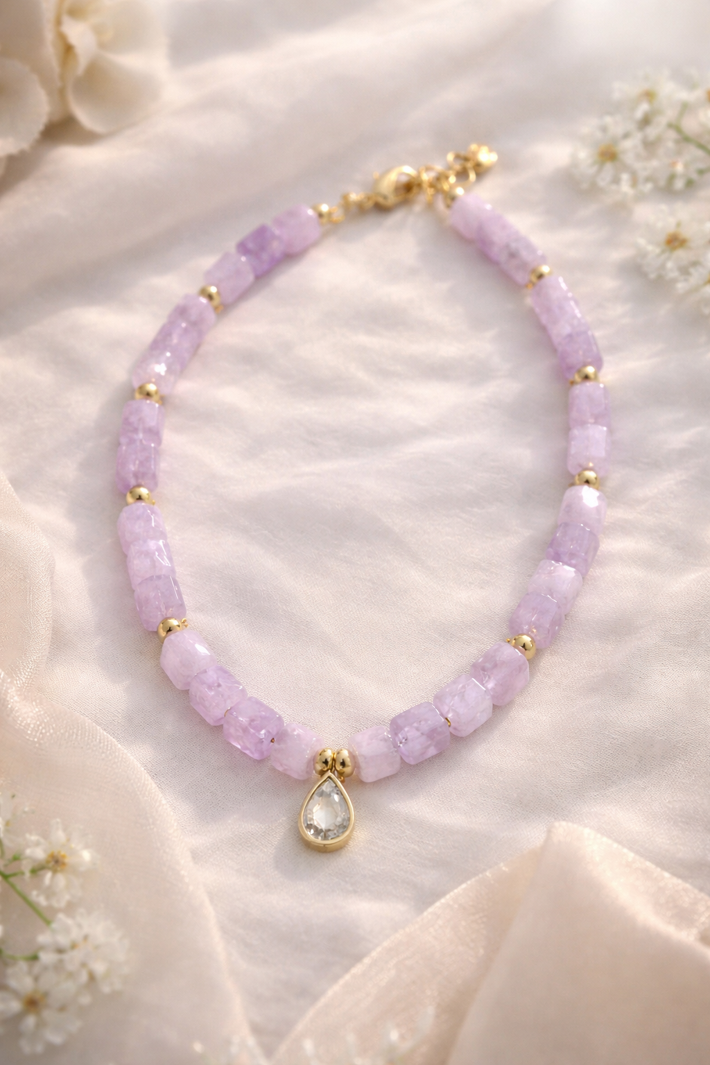 Collar Cuarzo con dorado