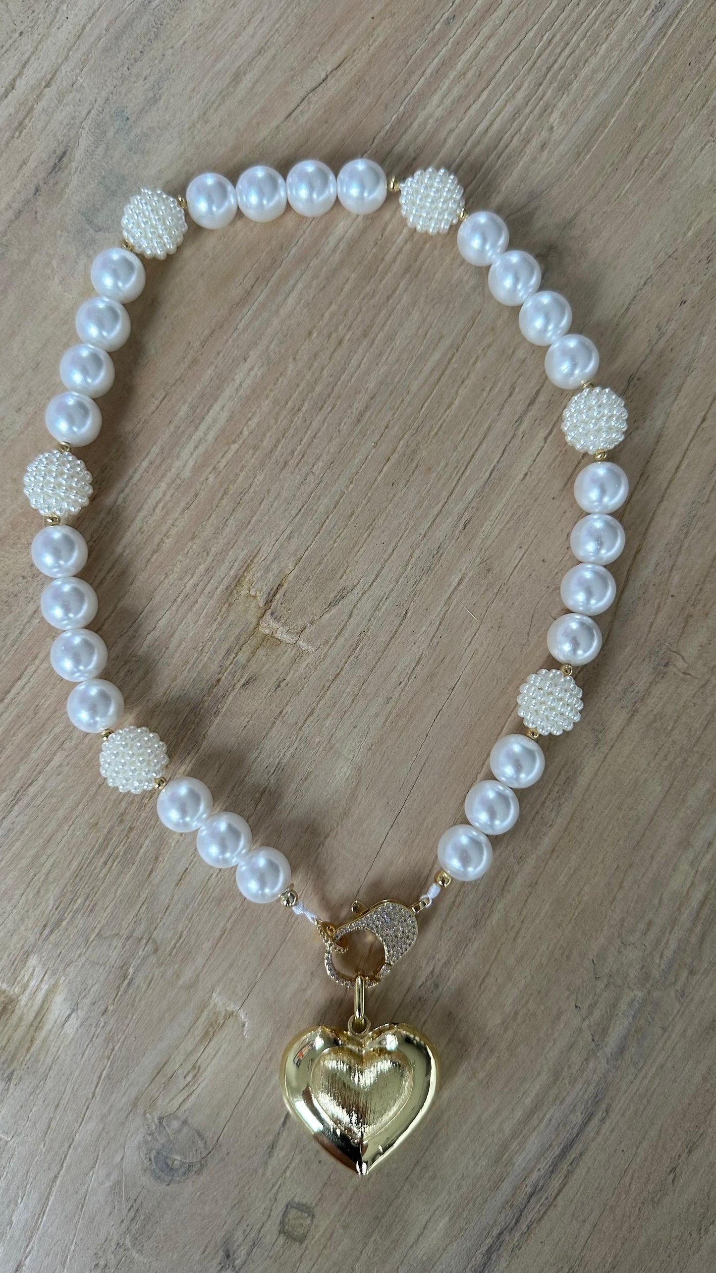 Pearl Collar with Goldfield Heart