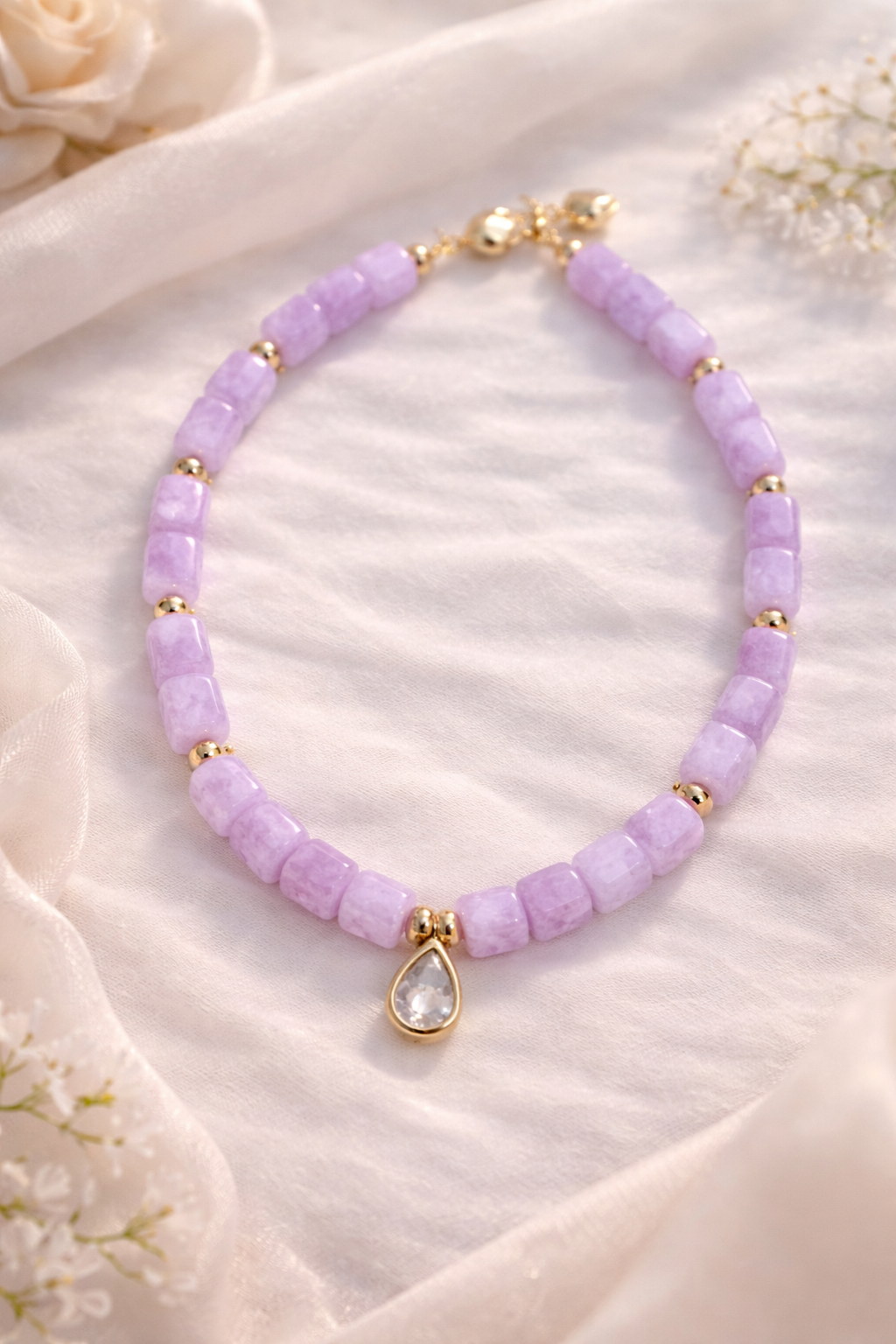 Collar Cuarzo con dorado