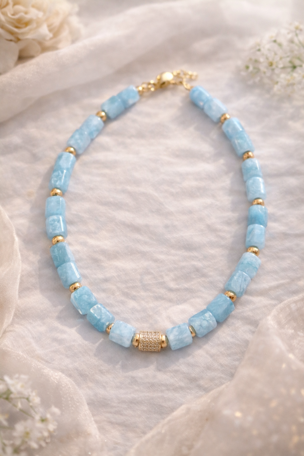 Collar Cuarzo con dorado