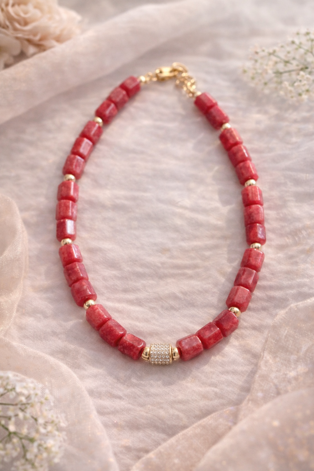 Collar Cuarzo con dorado