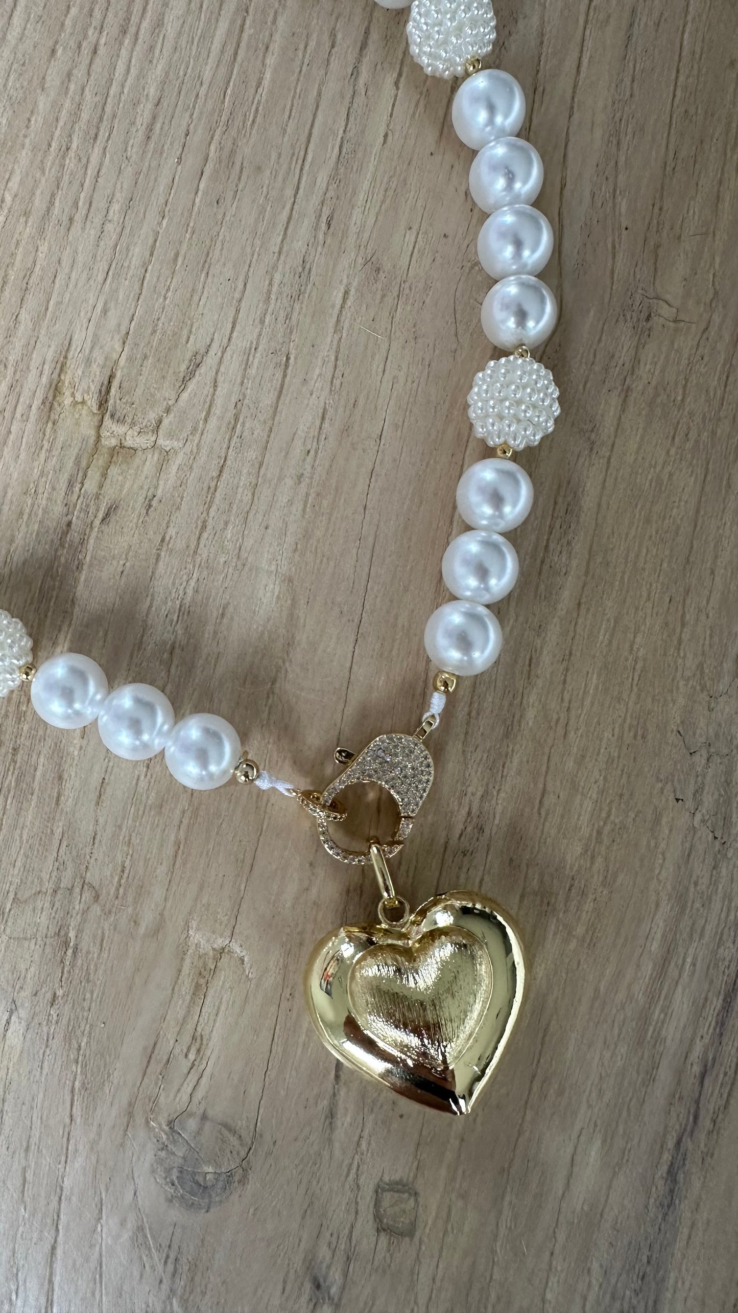 Pearl Collar with Goldfield Heart
