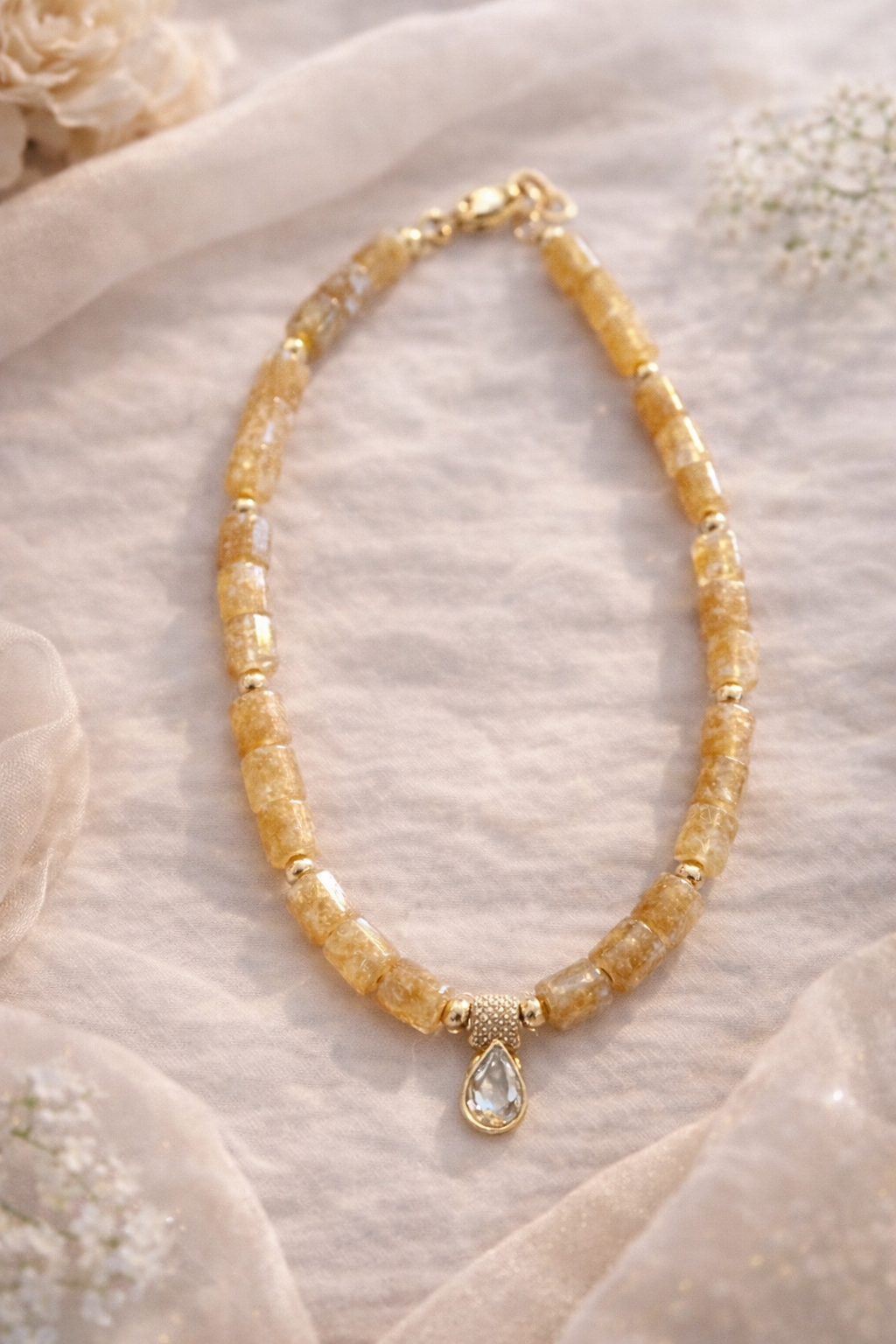 Collar Cuarzo con dorado