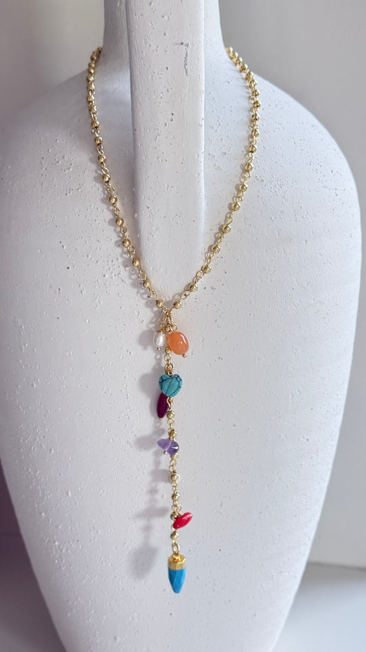 Cadena larga multicolor