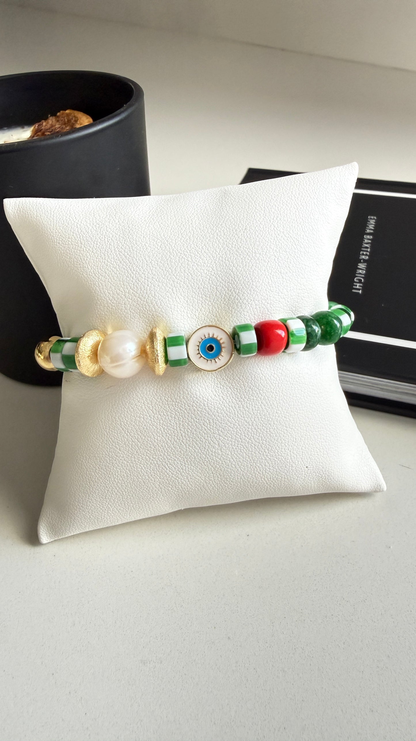 Pulsera piedra africana Verde c/u