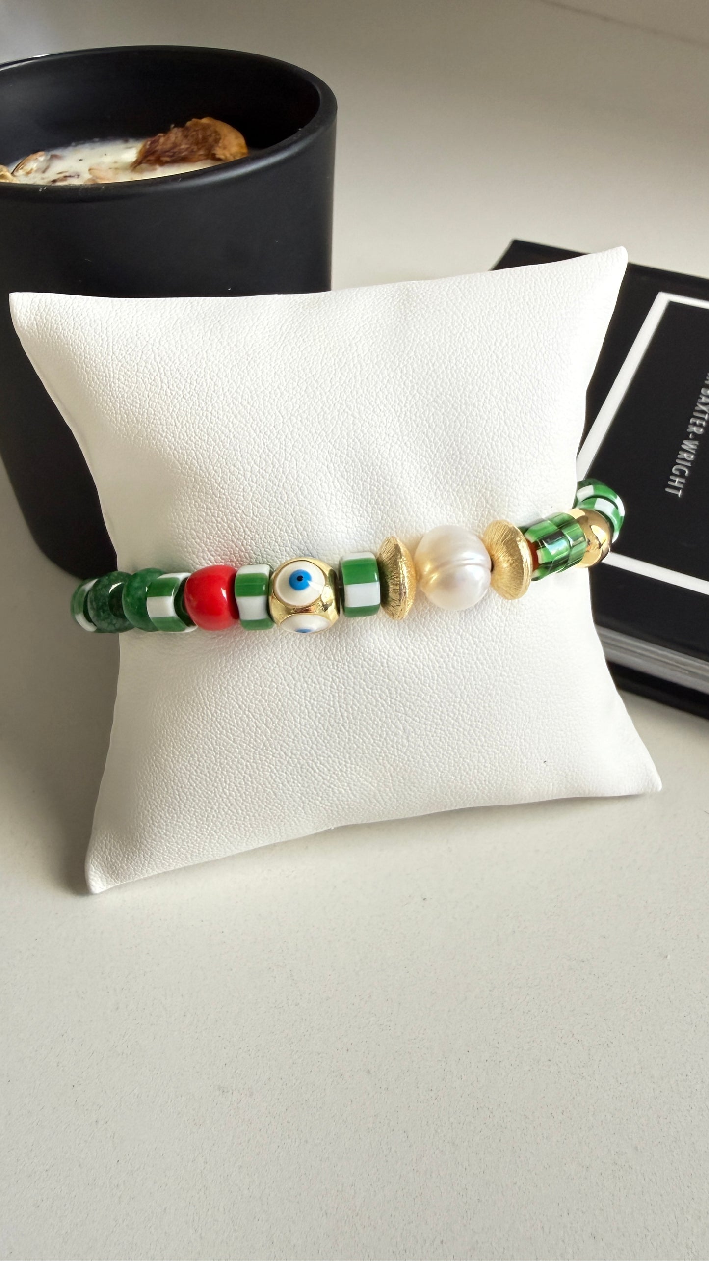 Pulsera piedra africana Verde c/u