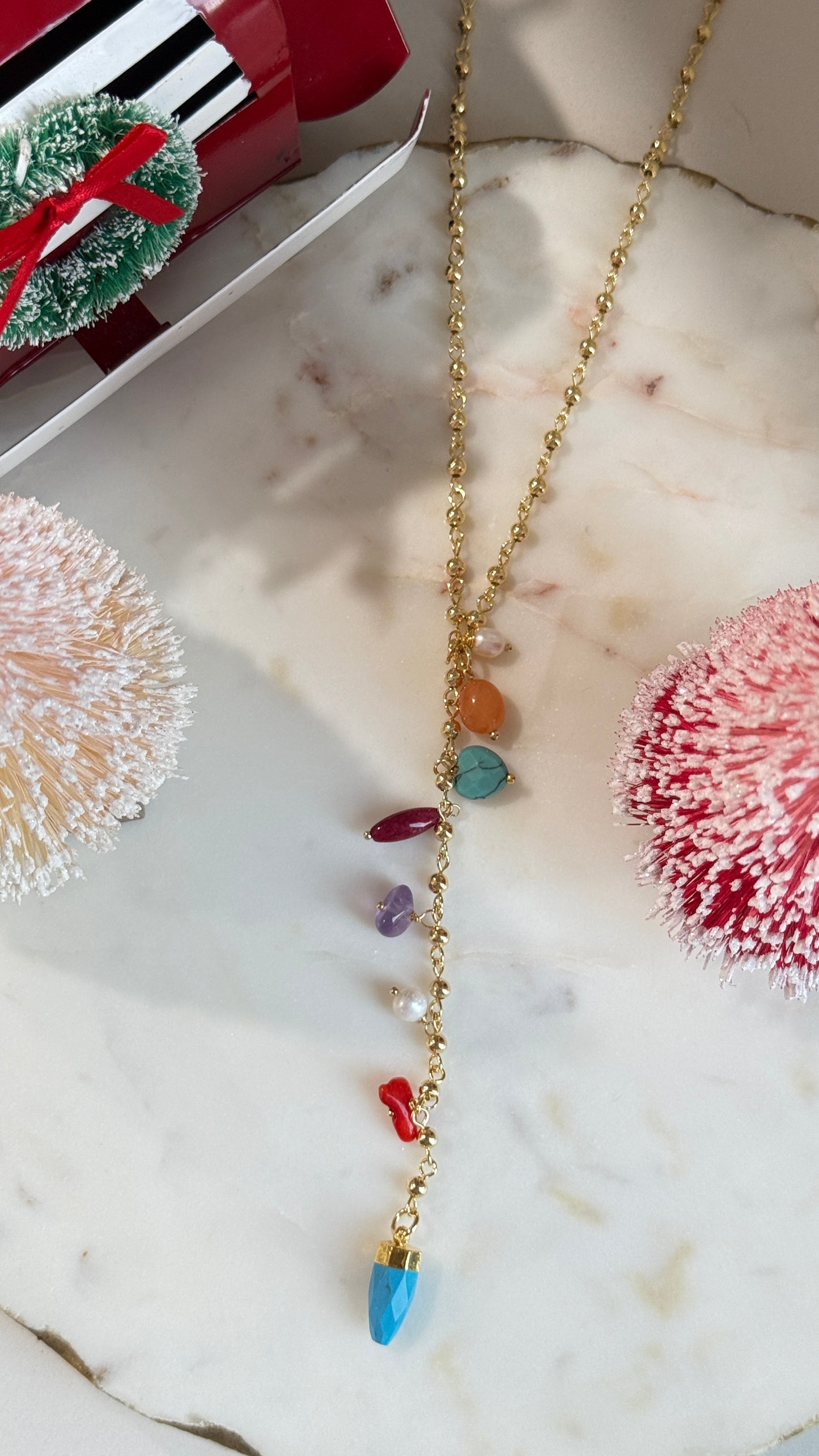 Collar dijes de piedras naturales