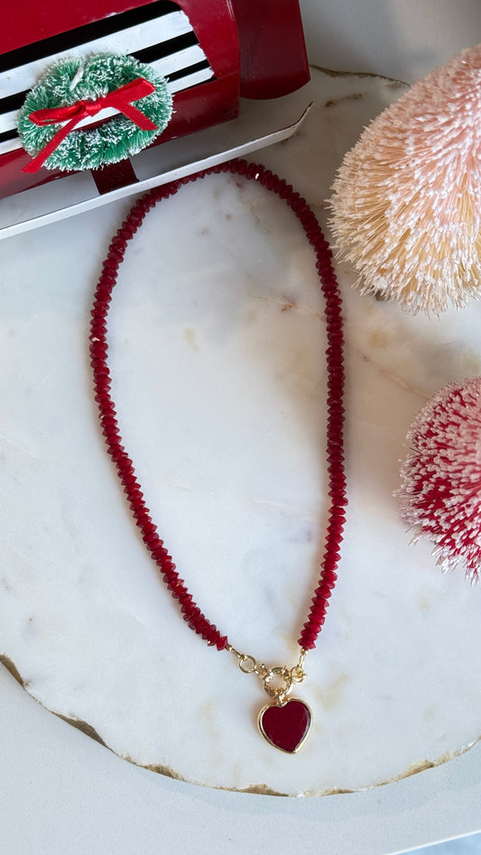 Collar cristal Rojo Corazón