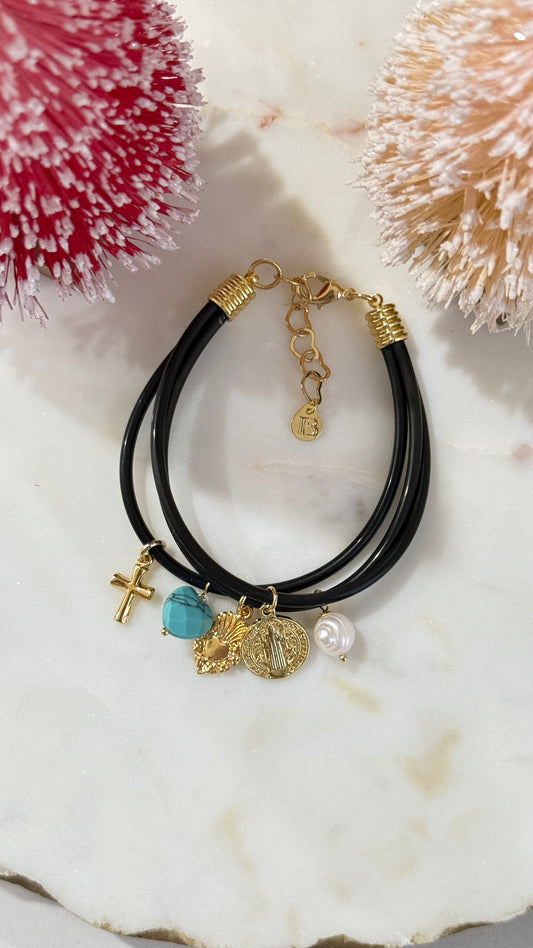 Pulsera 3 vueltas con dijes
