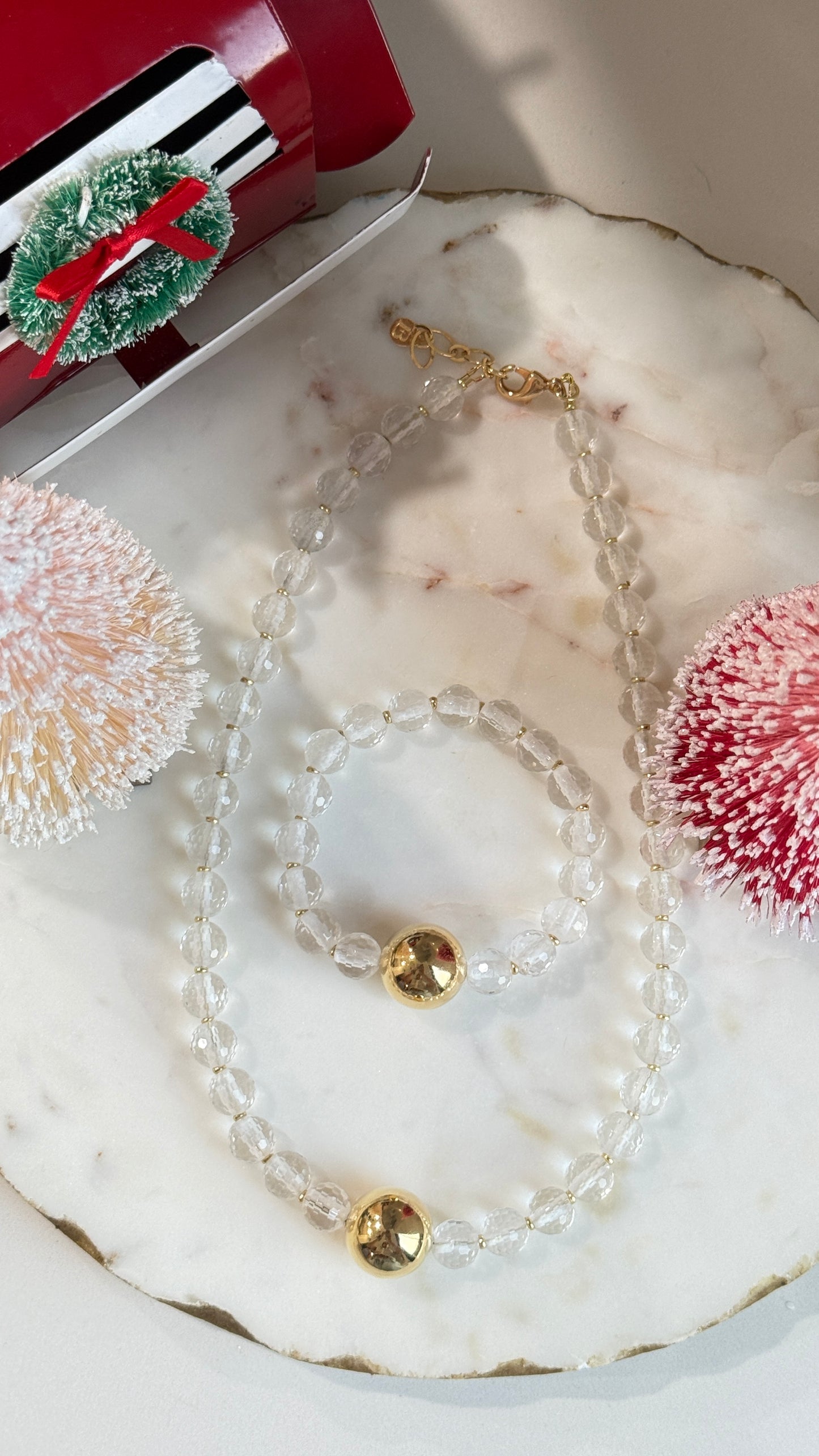 Set Collar y pulsera Transparente cuarzo