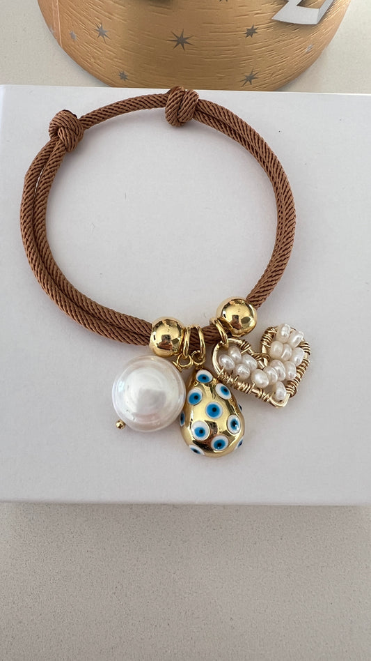 Pulsera ajustable marrón