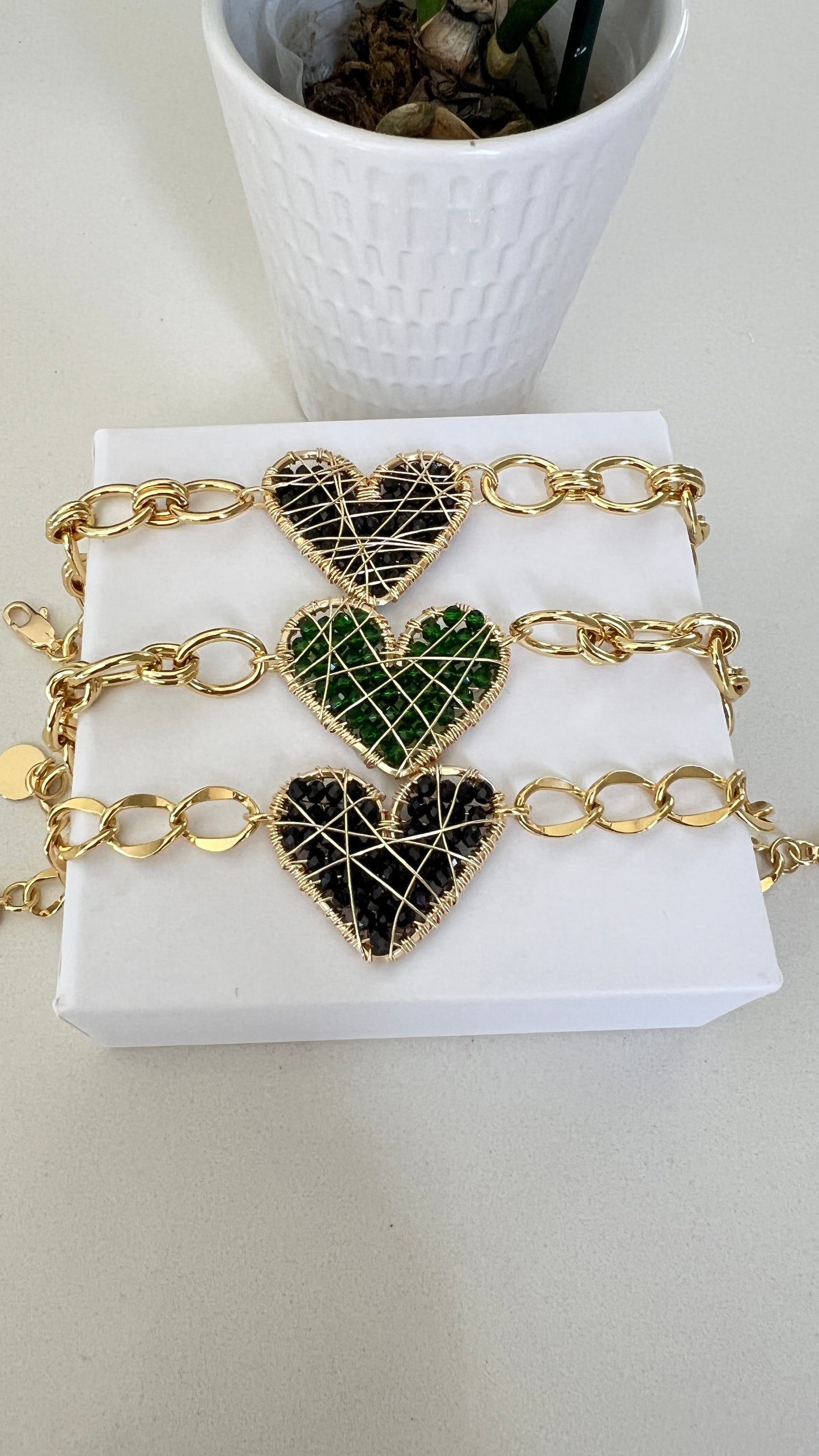 Pulsera corazon hecho a mano