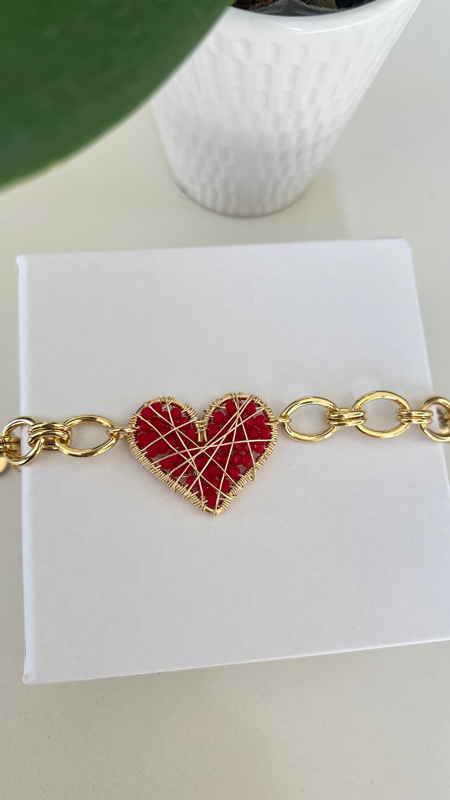 Pulsera corazon hecho a mano