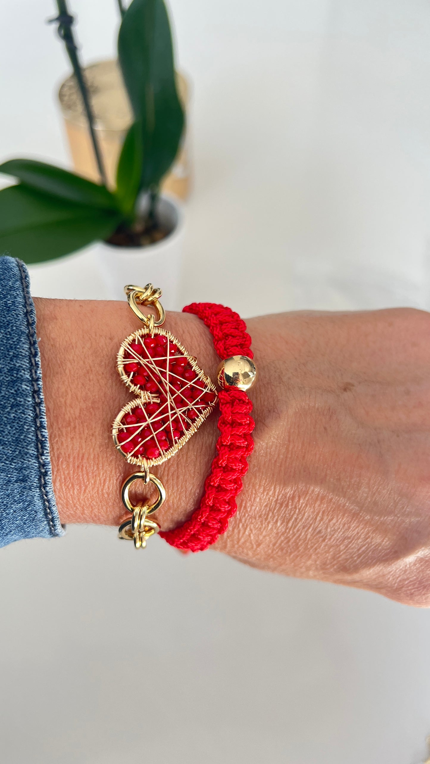 Pulsera corazon hecho a mano
