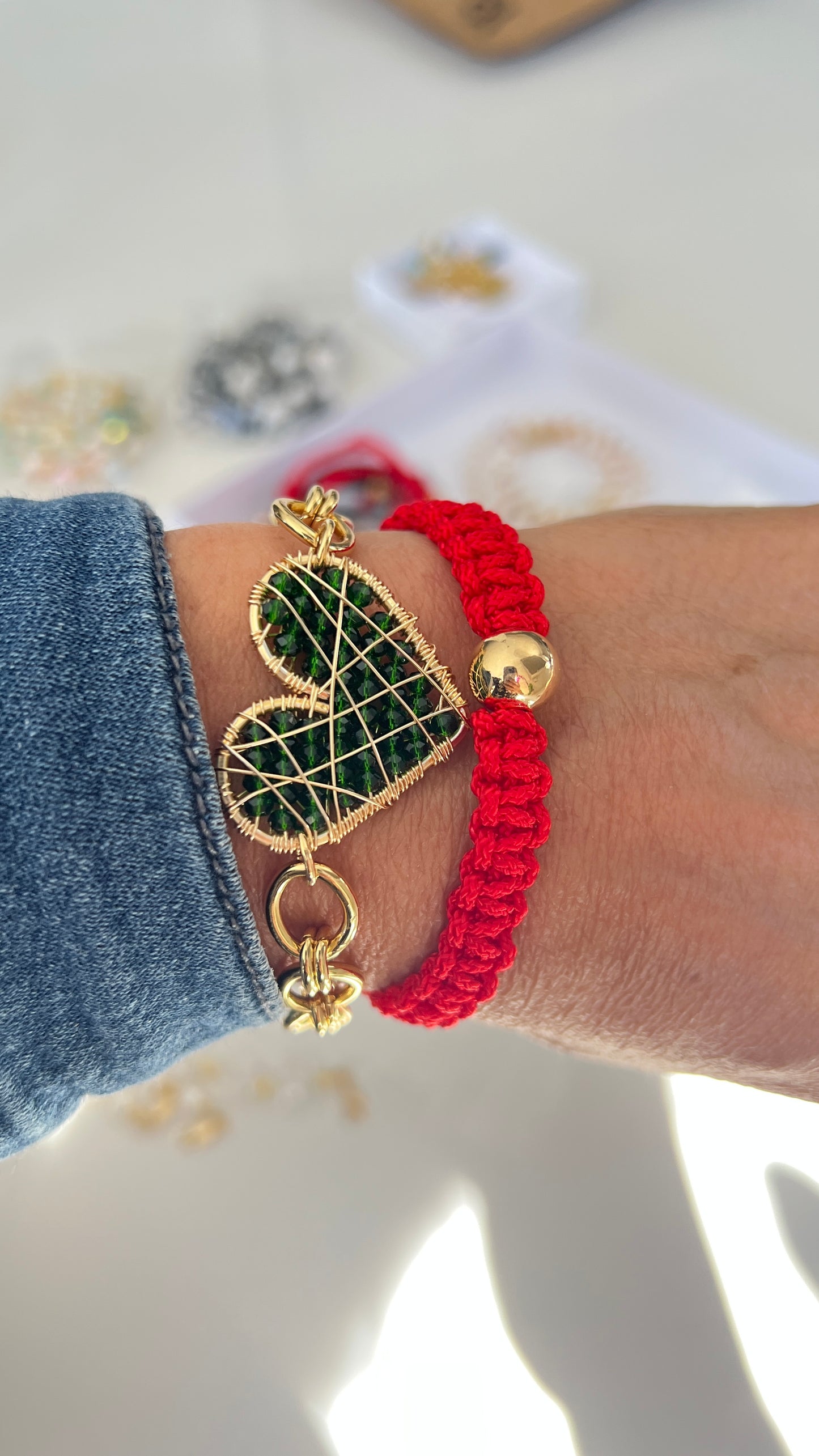 Pulsera corazon hecho a mano