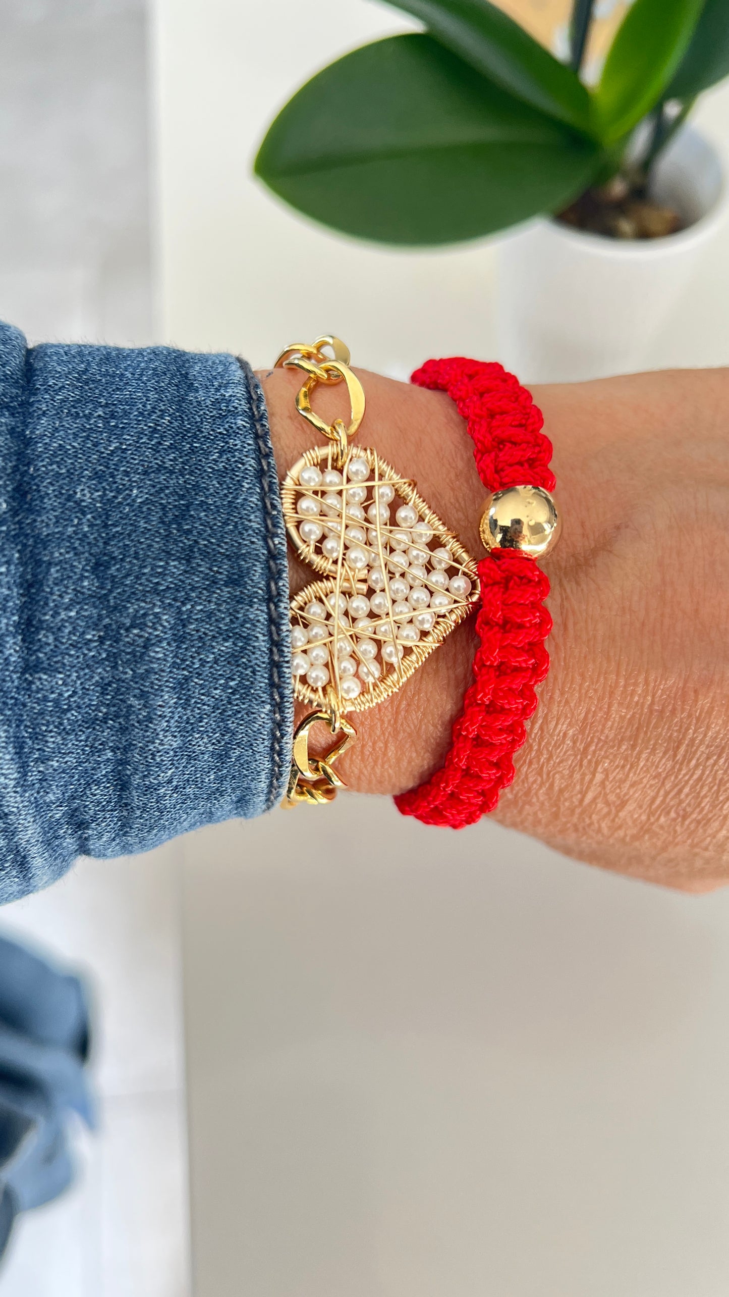 Pulsera corazon hecho a mano