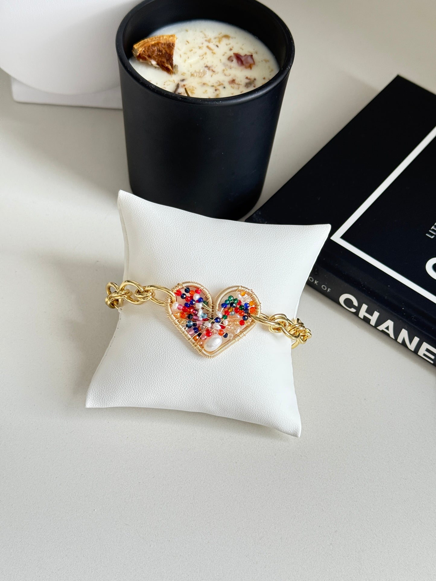 Pulsera corazon hecho a mano