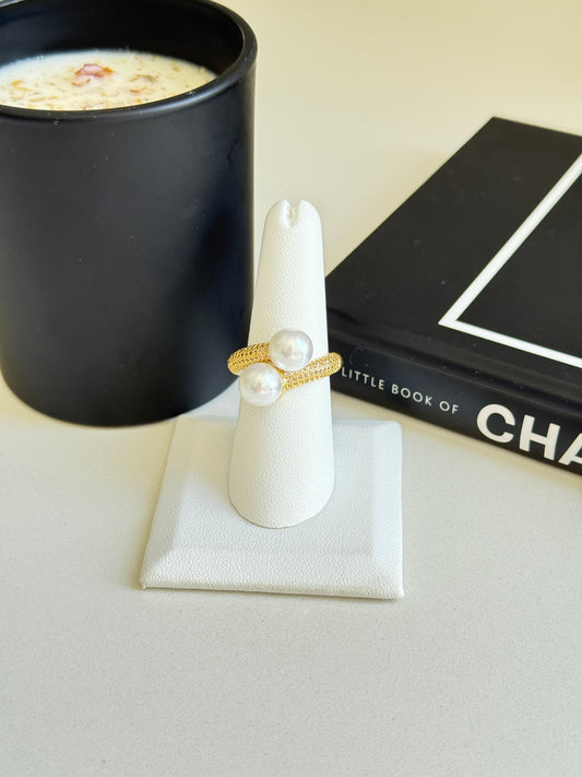 Anillo doble Perla