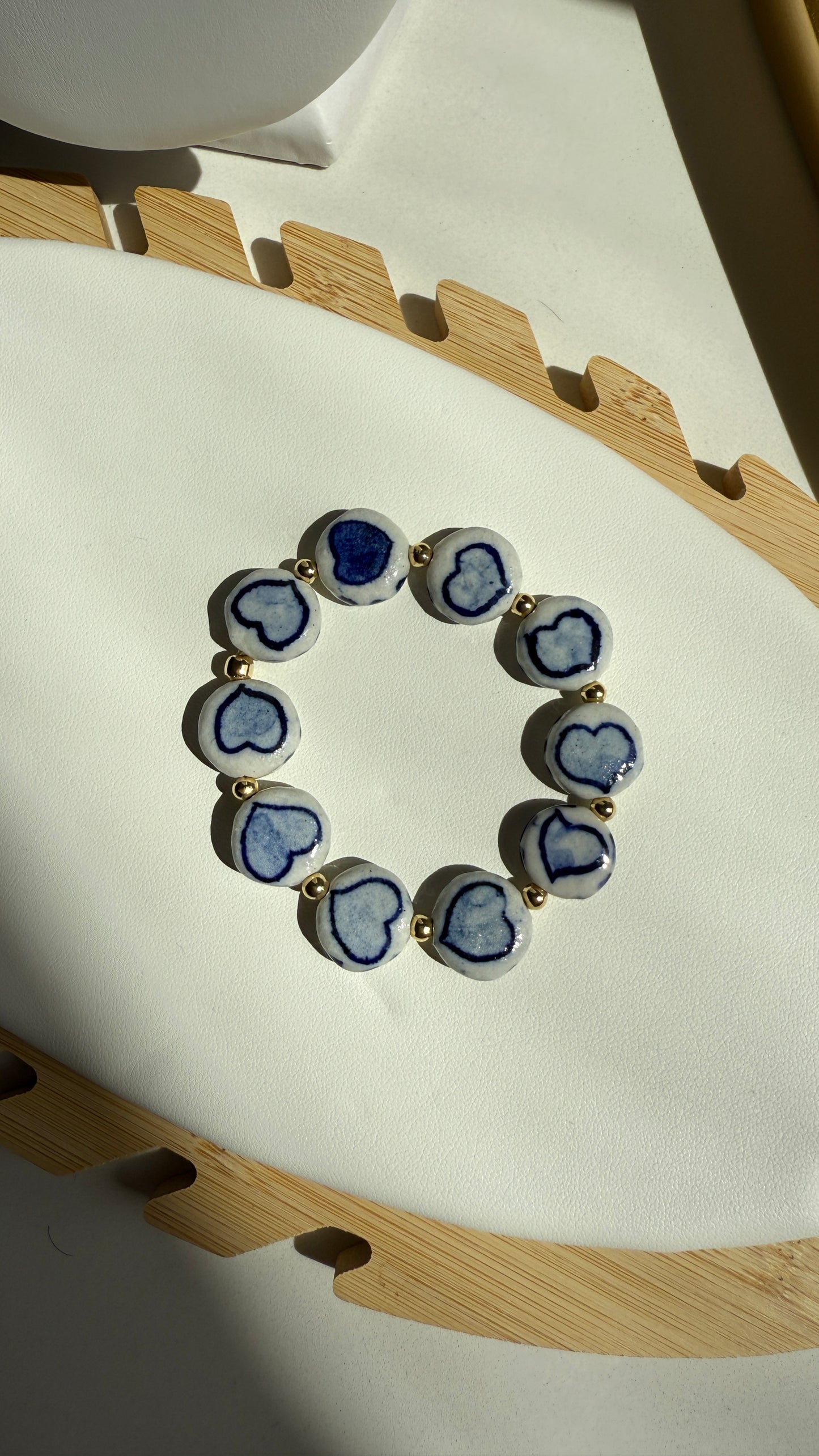 Pulsera elastica corazón Azul