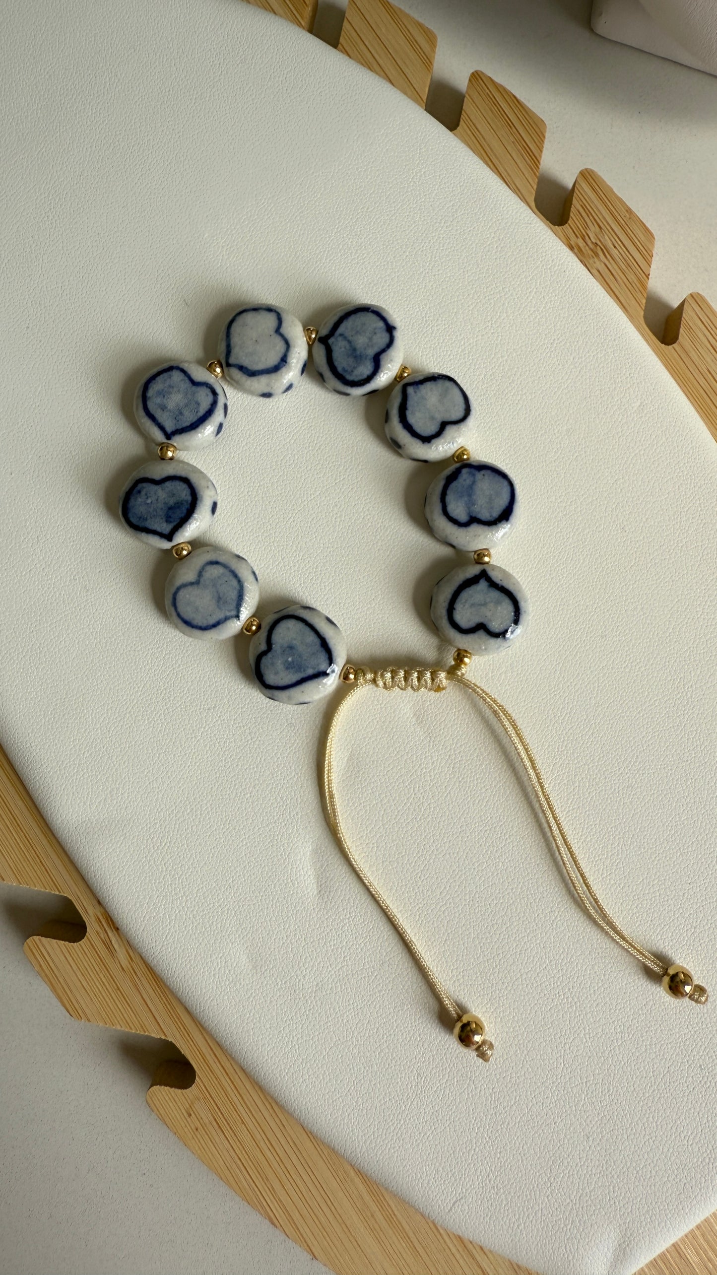 Pulsera ajustable Blanco y Azul